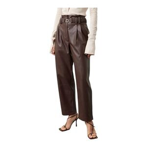Derek Lam Collective Faux Leather Pant Chocolate Brown Size IT 46 / US 10
